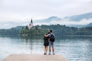bled par sjö skalade