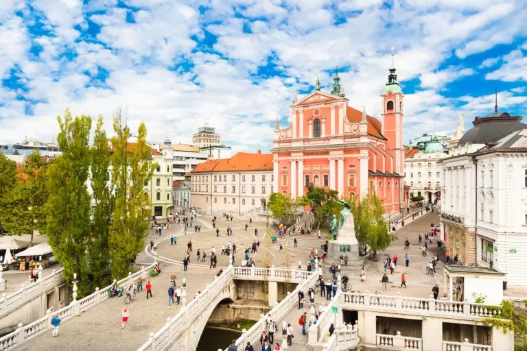 Preseren square in Ljubljana